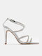 Sandalen mit Strass Silber