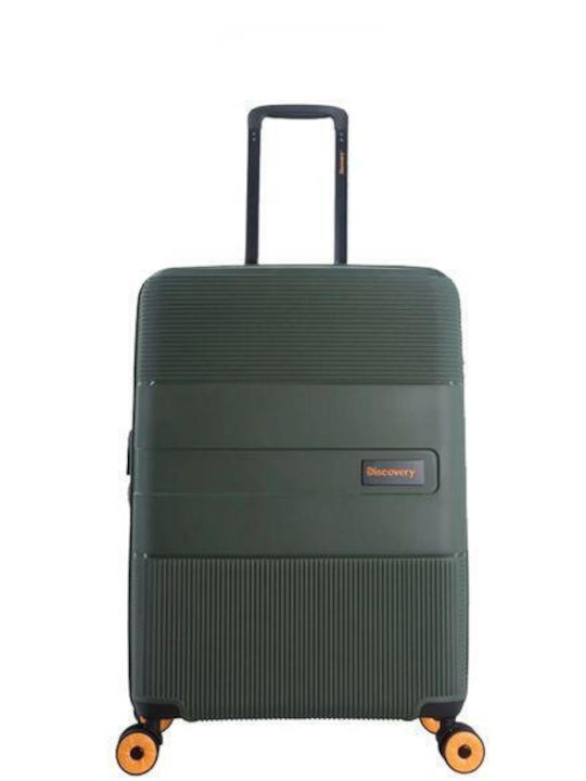 Discovery Medium Travel Suitcase Hard Khaki with 4 Wheels Height 65cm DL02H0.60.11