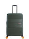 Discovery Medium Travel Suitcase Hard Khaki with 4 Wheels Height 65cm DL02H0.60.11