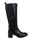Damenstiefel mit mittlerem Absatz Schwarz