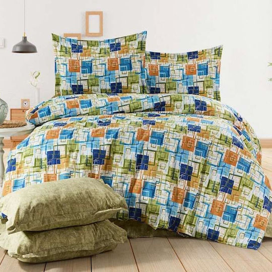 MayHome Σετ Κουβερλί King Size από Βαμβάκι & Πολυεστέρα Γεωμετρικό 260x240cm 3τμχ