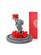 Romantisches Dekoratives Teddybär Rote Rose & Geschenkbox 21x14cm 87688