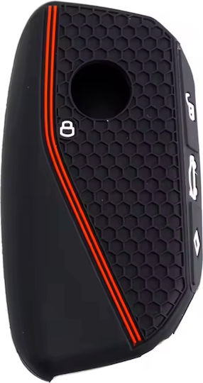 Car Key Cover Case made of with 3 Buttons for Bmw in Black Color