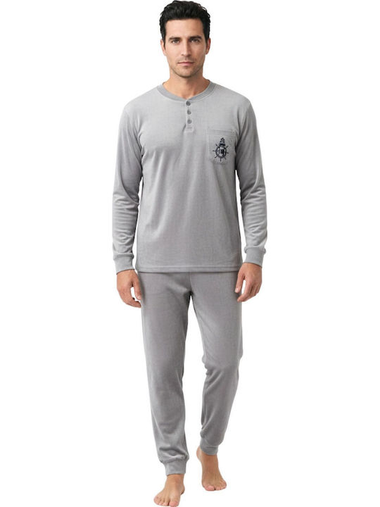Lovelx Homewear Men's Winter Pajamas Set Gray