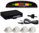 Set Senzori Parcare Detector Parktronic Display Monitor Radar 4 Senzori Albi