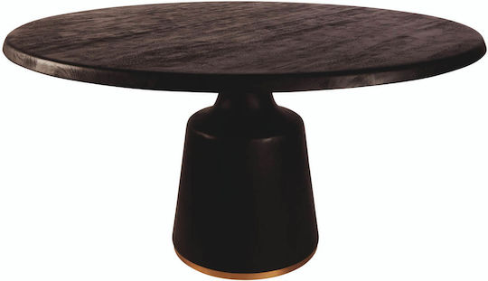 Στρογγυλό Τραπεζαρίας Black, Gold 150x150x77εκ.