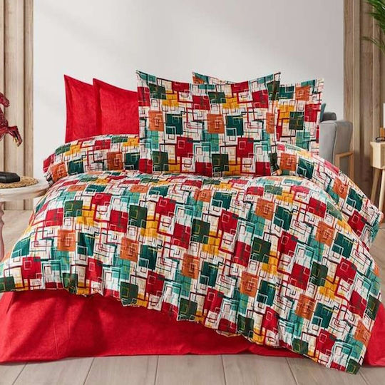 MayHome Σετ Πάπλωμα Μονό 160x240εκ. Polycotton Γεωμετρικό 350 GSM