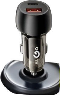 KLGO Φορτιστής Αυτοκινήτου 45W Γρήγορης Φόρτισης με Θύρες: 1xUSB-A 1xType-C μαζί με Καλώδιο Ενσωματωμένο Μαύρο Χρώμα