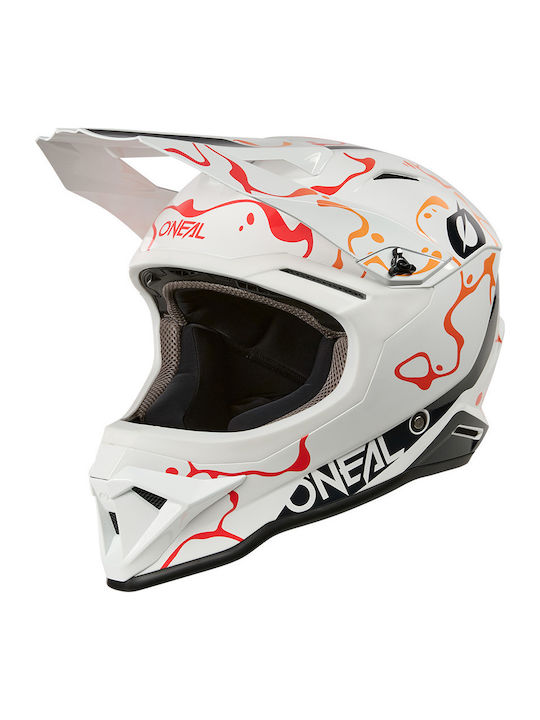 O'Neal 1 Series Splash White/Orange Motorradhel...