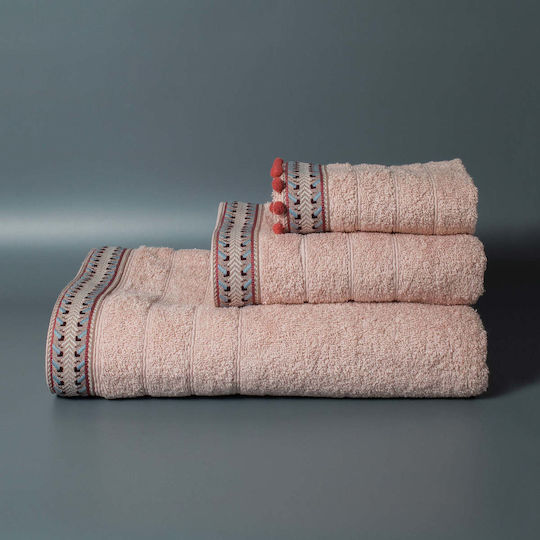 White Fabric Set Prosoape de Baie 3 buc Tracey Roz Greutate 500gr/m²