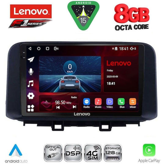 Lenovo Car Audio System for Hyundai Kona 2017-2023 Bluetooth USB Wi-Fi GPS Apple CarPlay Android Auto with 10 Inch Touch Screen LENOVO SSR 10237 CPA