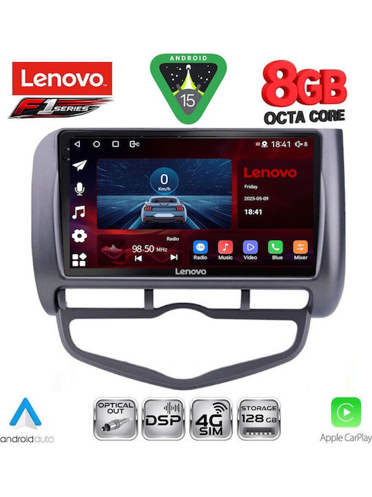 Lenovo Car Audio System for Honda Jazz 2002-2008 with Clima (Bluetooth/USB/WiFi/GPS/Apple-Carplay/Android-Auto) with Touch Screen 9"