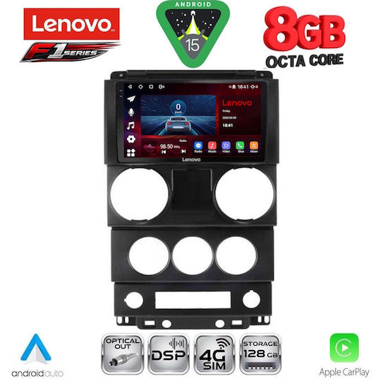 Lenovo Car Audio System for Jeep Wrangler 2006-2011 (Bluetooth/USB/WiFi/GPS/Apple-Carplay/Android-Auto) with Touch Screen 9"
