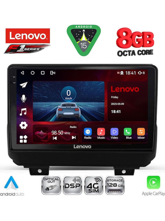 Lenovo Car Audio System for Jeep Wrangler 2018 (Bluetooth/USB/WiFi/GPS/Apple-Carplay/Android-Auto) with Touch Screen 9"
