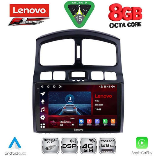 Lenovo Ηχοσύστημα Αυτοκινήτου για Hyundai Santa Fe 2003-2006 (Bluetooth/USB/WiFi/GPS/Apple-Carplay/Android-Auto) με Οθόνη Αφής 9"