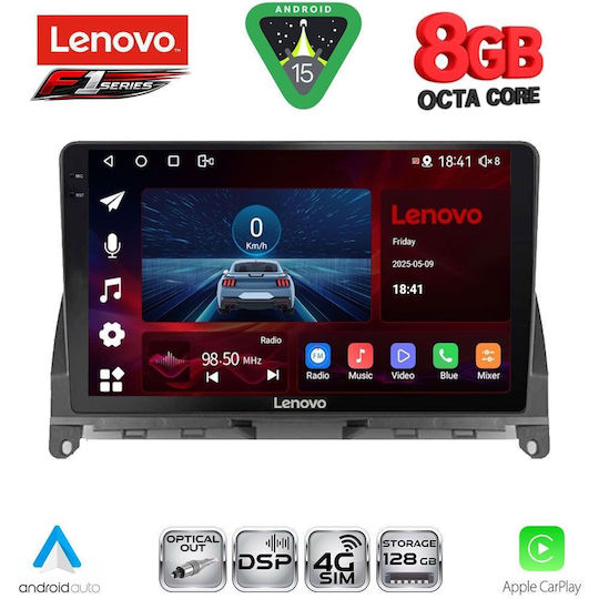 Lenovo Ηχοσύστημα Αυτοκινήτου για Mercedes-Benz C Class 2007-2011 (Bluetooth/USB/WiFi/GPS/Apple-Carplay/Android-Auto) με Οθόνη Αφής 9"