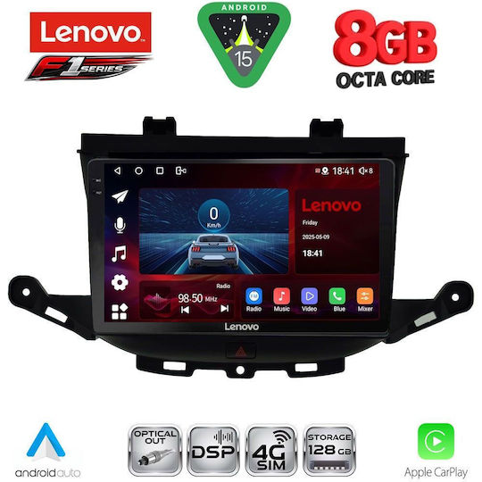 Lenovo Ηχοσύστημα Αυτοκινήτου για Opel Astra 2015-2022 (Bluetooth/USB/WiFi/GPS/Apple-Carplay/Android-Auto) με Οθόνη Αφής 9"