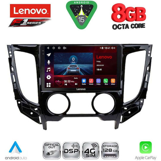 Lenovo Ηχοσύστημα Αυτοκινήτου για Mitsubishi L200 2015-2019 με A/C (Bluetooth/USB/WiFi/GPS/Apple-Carplay/Android-Auto) με Οθόνη Αφής 9"