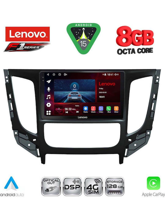 Lenovo Car Audio System for Mitsubishi L200 2015-2019 with Clima (Bluetooth/USB/WiFi/GPS/Apple-Carplay/Android-Auto) with Touch Screen 9"