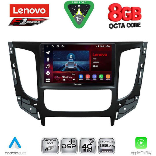 Lenovo Ηχοσύστημα Αυτοκινήτου για Mitsubishi L200 2015-2019 με Clima (Bluetooth/USB/WiFi/GPS/Apple-Carplay/Android-Auto) με Οθόνη Αφής 9"