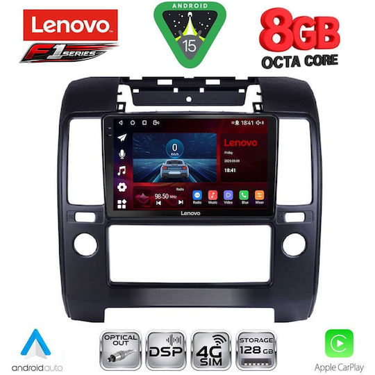 Lenovo Car Audio System for Nissan Navara 2006-2011 with A/C (Bluetooth/USB/WiFi/GPS/Apple-Carplay/Android-Auto) with Touch Screen 9"