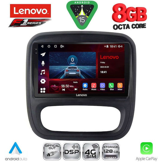 Lenovo Ηχοσύστημα Αυτοκινήτου για Opel Vivaro Renault Trafic Nissan NV300 2014-2019 (Bluetooth/USB/WiFi/GPS/Apple-Carplay/Android-Auto) με Οθόνη Αφής 9"