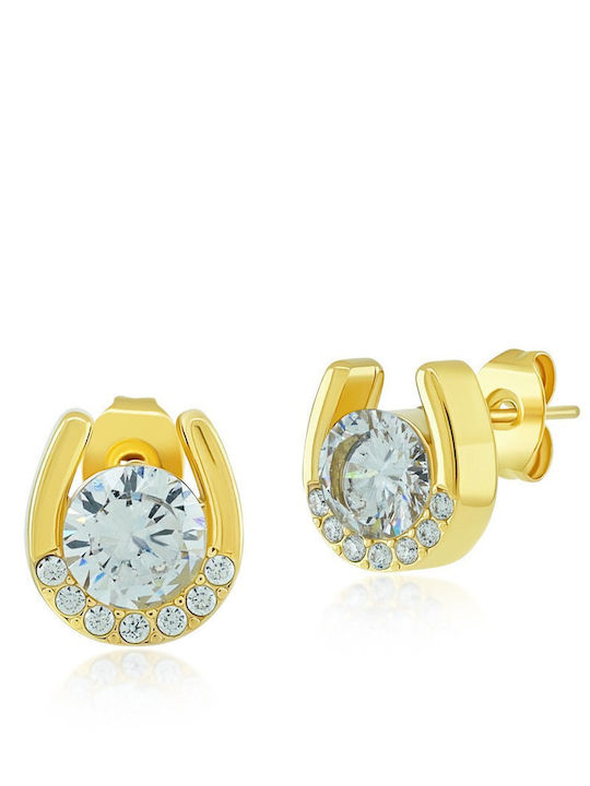 Bijou Box Earrings made of Steel Gold Plated with Stones