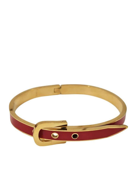 Awear Women's Steel Handcuff Bracelet Gold Plated 6cm