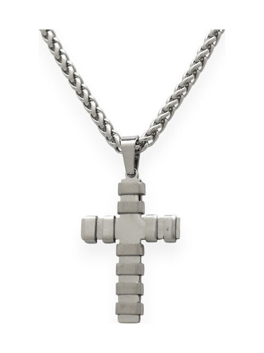 Goldjewels Men's Cross from Steel with Chain