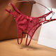 Women Sexy Open Lace Thong Red