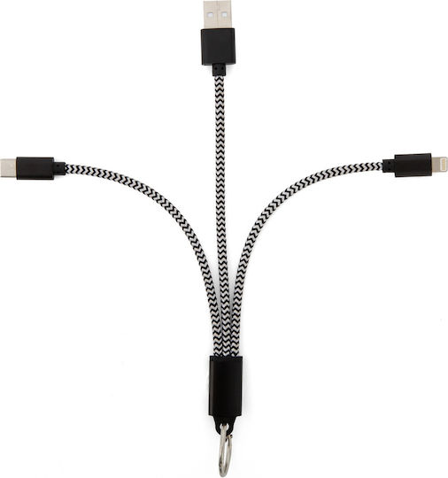 Kikkerland USB to Type-C / Lightning Cable Multicolour (US252)