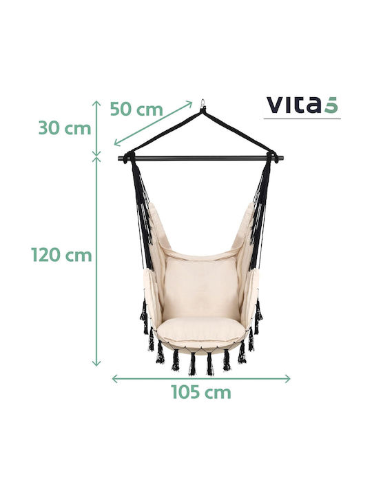 Vita5 Αιώρα-Κάθισμα Υφασμάτινη Λευκή 105x120εκ.