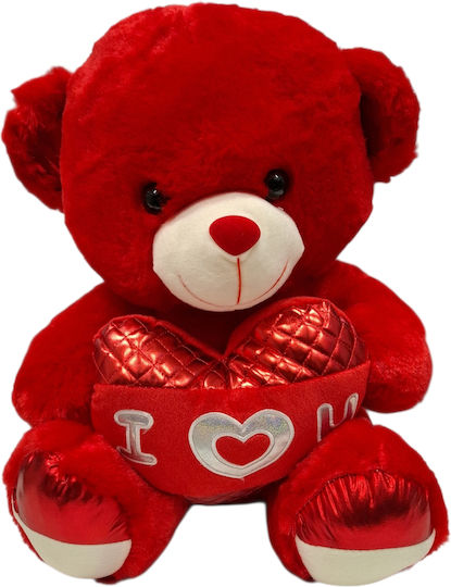 Jucărie de Pluș Ursuleț Roșu Inimă "I Love You" 50cm