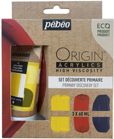 Set Pebeo Origin Acrylfarben 3 X 60ml Primär