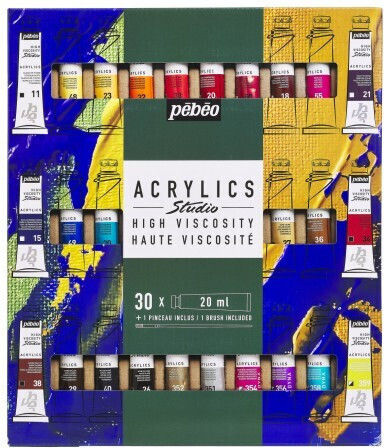 Σετ 30 Ακρυλικων Pebeo Studio Acrylics 20ml Πινελο