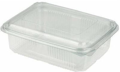 PET Container 750ml Transparent Rectangular Embedded Lid 100pcs