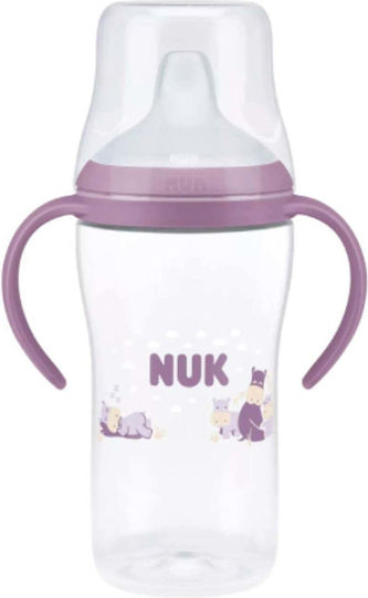 Nuk Cup Εκπαιδευτικό Μπιμπερό Πλαστικό με Λαβές Μωβ για 6m+ 260ml