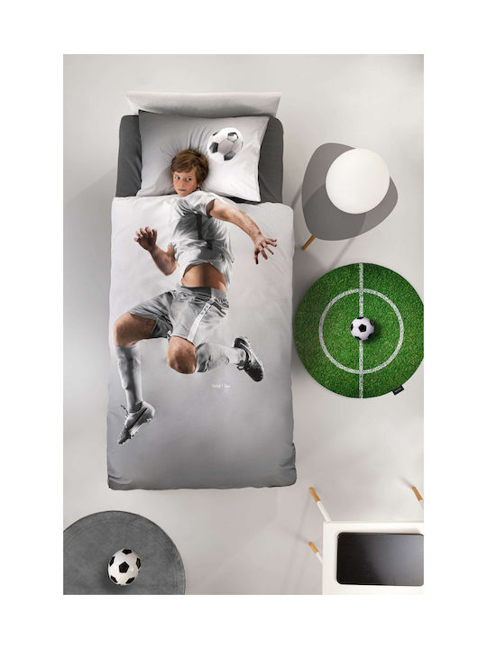 Saint Clair Kinderbettlaken Set Einzeln Striker Graues 170x250cm