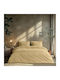 Beauty Home Cotton Satin Duvet Cover Set 170x250cm Single With Pillowcase Cream