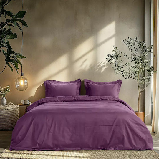 Beauty Home Bettlaken Super-Doppel 4Stücke 240x270cm Lila