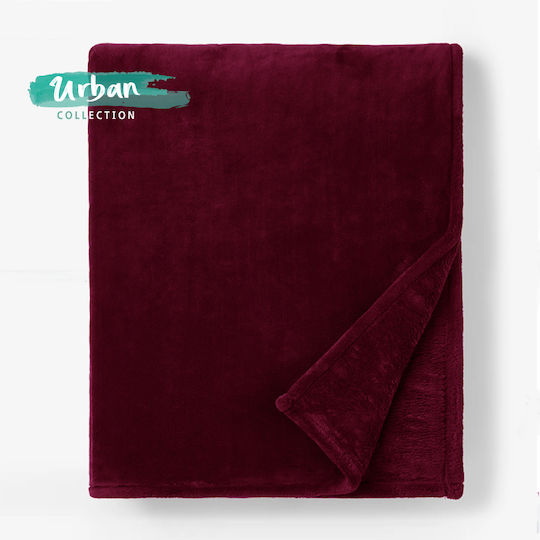 Cosy All Seasons Velvet Blanket Double 220x240cm Burgundy