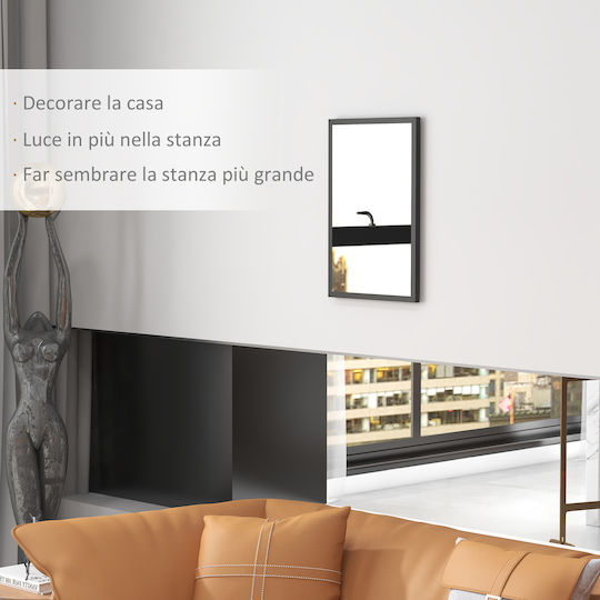 HomCom 830-829V82BK Καθρέπτης Ορθογώνιος Μαύρος 60x40cm