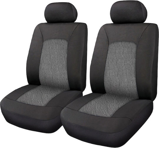 Cartech Front Car Covers 6pcs Polyester Perfect Fit Black / Gray