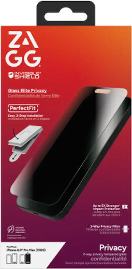 Zagg Privacy Tempered Glass (iPhone 17 / 17 Pro / 16 Pro)