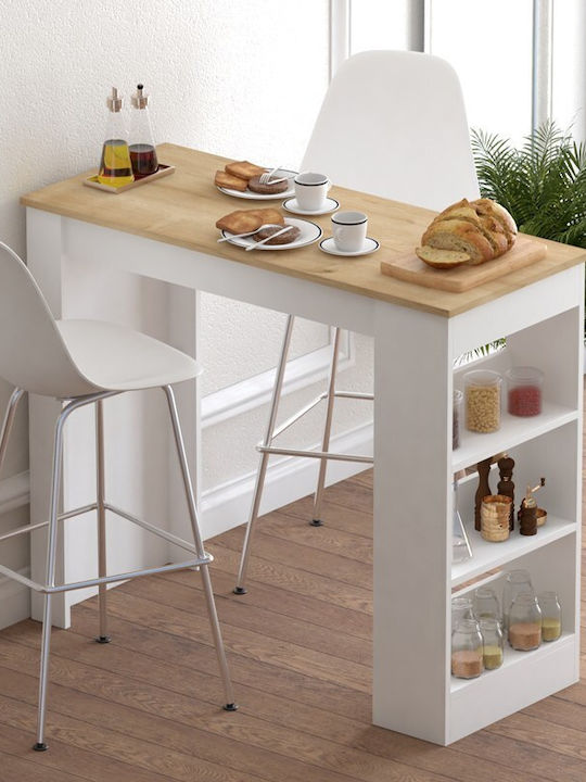 Riff Table Bar Wooden White-sonoma 120x50x100cm