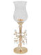 Keskor Candle Holder Metal in Gold Color 15x15x54cm 1pcs