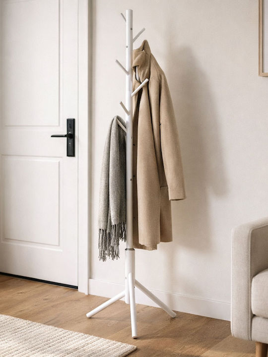 Metallic Coat Rack White Espina 58x58x175cm