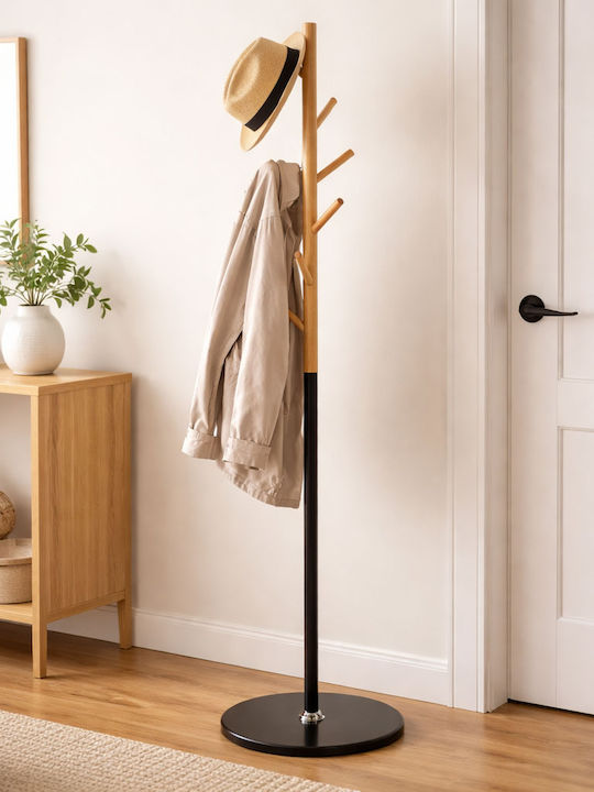 Metallic Coat Rack Black Ramus 37x37x171cm