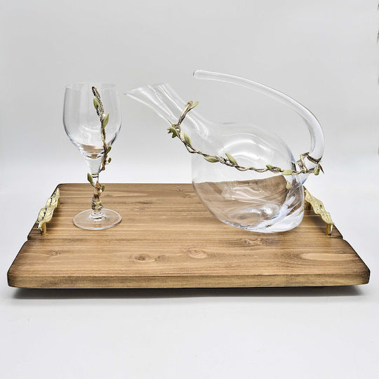 Set Set Naș Lemn / Gilt / Cristal Auriu 3buc
