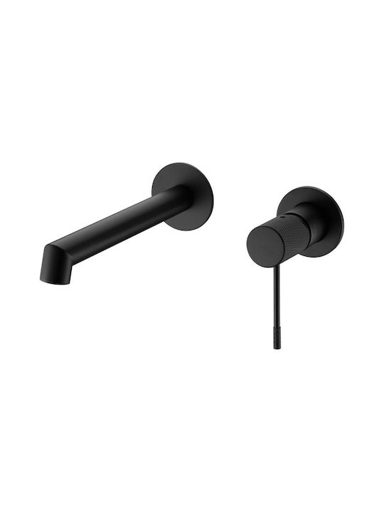 Excel Built-in Mixer & Spout Set for for Bathroom Sink 2 Exits Black